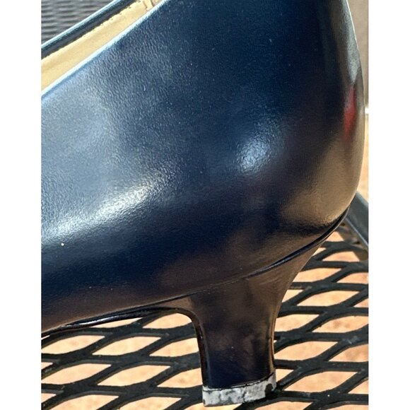 Foley's Calico Mid-Heel Navy Dress Shoes Women's Size 6M (READ) - Picture 7 of 16